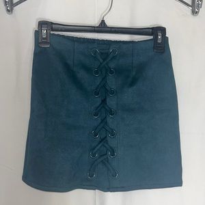 Shinestar suede mini skirt